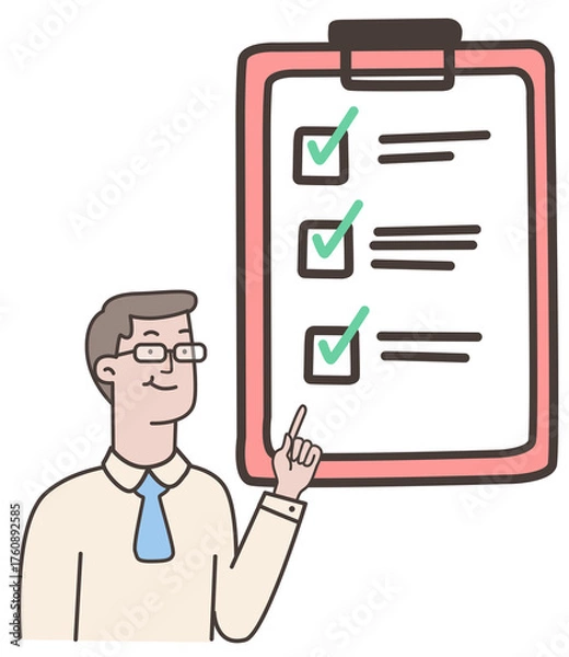 Obraz man with clipboard