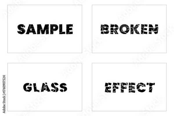 Obraz Shattered Glass Lettering Minimal Typography Design