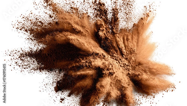 Obraz Brown powder explosion against black background