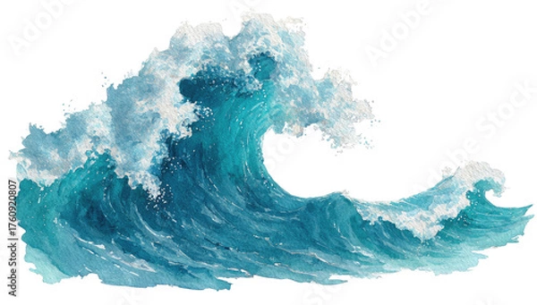 Fototapeta Ocean wave, textured teal