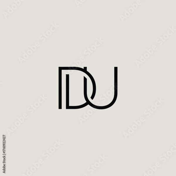 Obraz Minimal du monogram clean thin line design simple elegant graphic brand identity