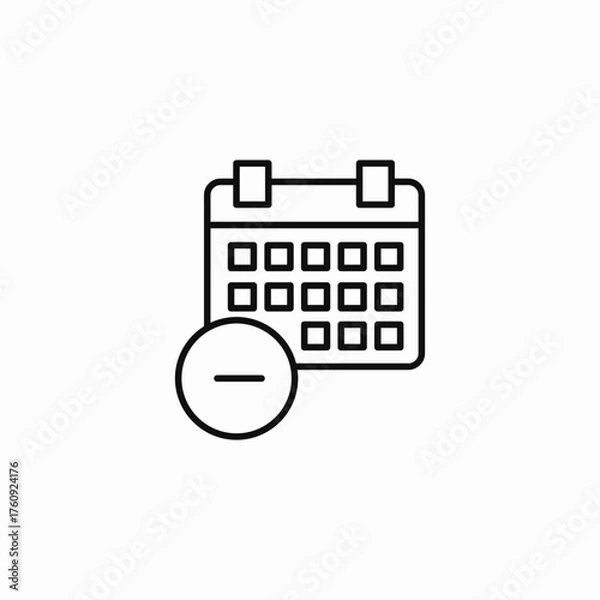 Obraz removed calendar date icon sign vector