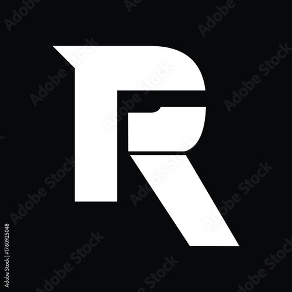 Obraz   FR letter background vector design, FR logo design.