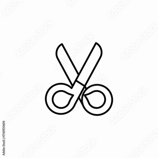 Obraz sewing fabric scissors icon sign vector