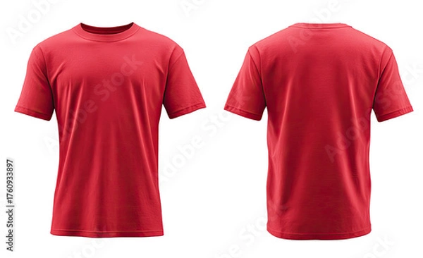 Fototapeta Red t-shirt, front and back view