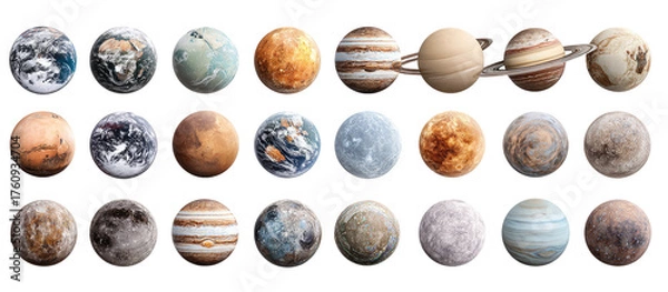 Fototapeta Solar system planets, various views