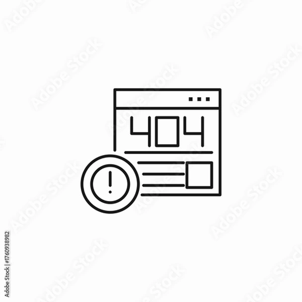 Obraz 404 error page icon sign vector