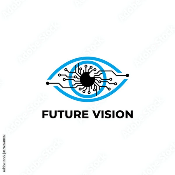 Fototapeta Futuristic Technology Eye Vision Logo Vector