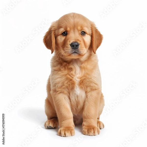Obraz golden retriever puppy on white background
