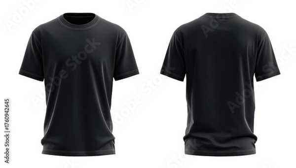 Fototapeta Dark gray t-shirt, front and back view