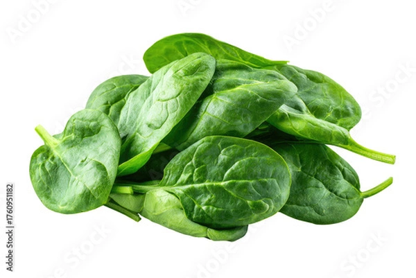 Obraz Fresh spinach leaves, vibrant green, close-up