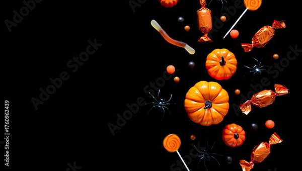 Fototapeta A beautiful macro-style 3D visualization of autumn maple leaves drenched in rain, falling softly through the air. The focus is on the delicate details—water droplets hanging from serrated leaf edges, 