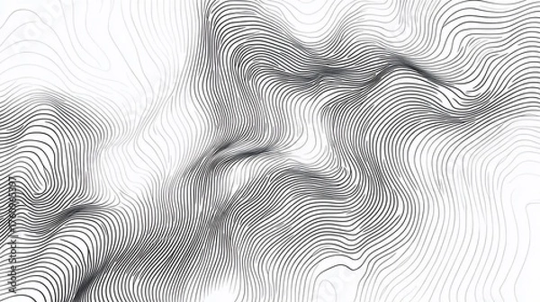 Obraz Abstract topographical lines create dynamic, flowing patterns with subtle gray gradients