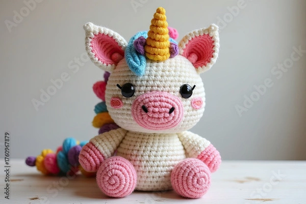 Fototapeta A 3D render of a birthday party in a cozy room filled with floating balloons and warm fairy lights. A young man stands behind a birthday cake glowing with lit candles, surrounded by smiling friends. T