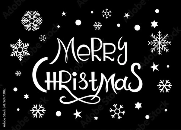 Fototapeta Merry Christmas vector text Calligraphic Lettering design card template. Creative typography for Holiday Greeting Gift Poster. Calligraphy Font style Banner.