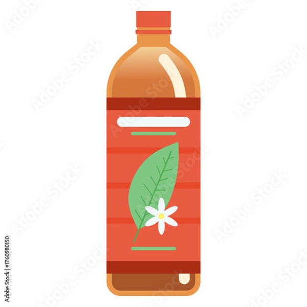 Obraz Bottled black jasmine tea vector illustration