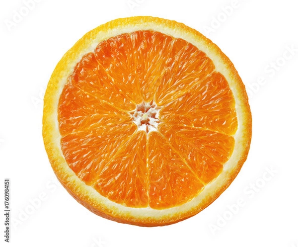 Fototapeta Close-up of an orange slice, vibrant citrus, circular shape