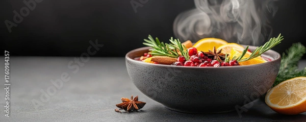 Fototapeta Festive holiday punch recipe cozy kitchen beverage warmth close-up christmas cheer and spice