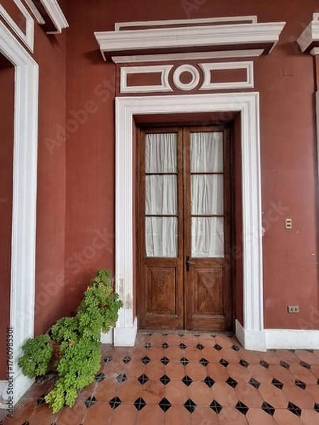 Obraz red door and windows