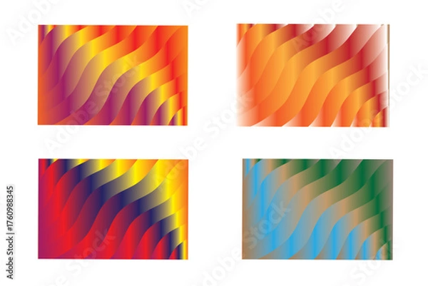 Obraz Colorful Wavy Gradient Abstract Background Set