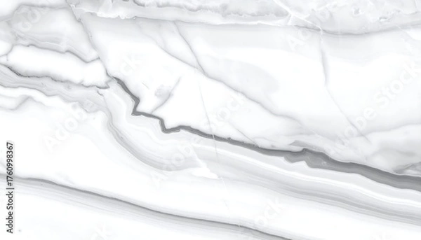 Fototapeta Abstract close-up of a marbled surface featuring grey veining on white