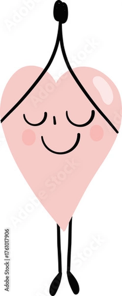Fototapeta illustration of heart cute cartoon breath in for tree pose vector
