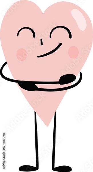 Fototapeta illustration of heart cute cartoon confident gesture png file