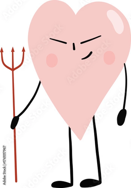 Fototapeta illustration of heart cute cartoon devil png file