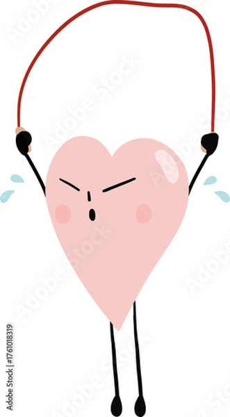 Fototapeta illustration of heart cute cartoon jump the rope png file