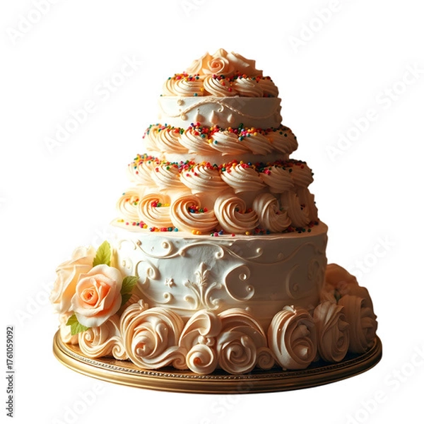 Obraz wedding cake isolated on white