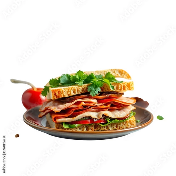 Obraz sandwich with bacon and vegetables