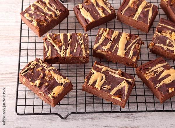 Fototapeta Healthy diet no sugar brownies