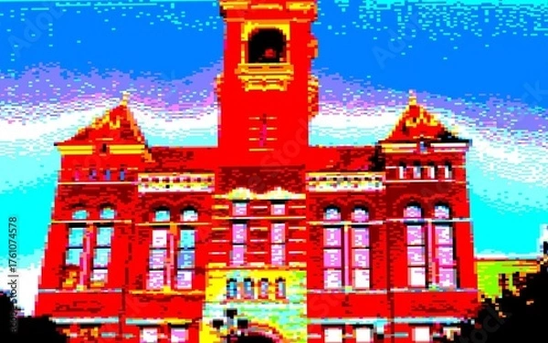 Obraz Pixelated building