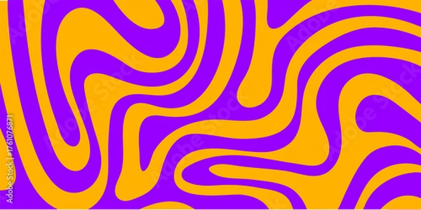 Obraz Abstract horizontal background with colorful waves. Trendy vector illustration in style retro 60s, 70s. Pastel colors