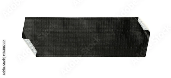 Obraz Black paper adhesive tape strips of different sizes on a white background