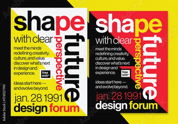 Fototapeta Bold Typographic Modernist Poster Layout