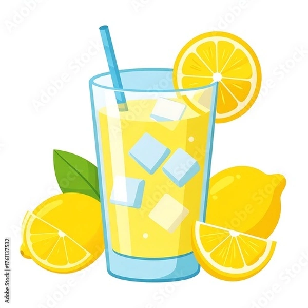 Obraz Refreshing lemon juice drink