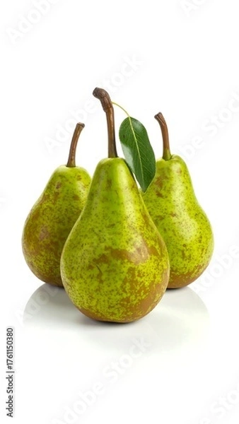 Obraz Three pears on white background