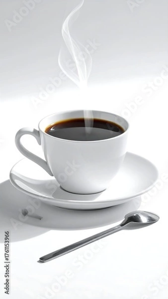 Obraz White coffee cup with steam