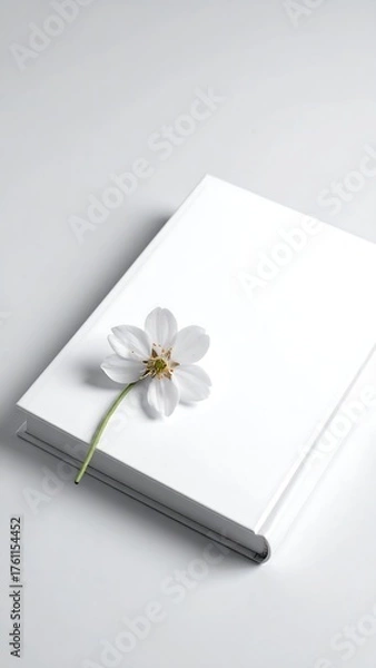Obraz White book with flower