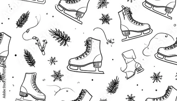 Obraz Winter skates pattern