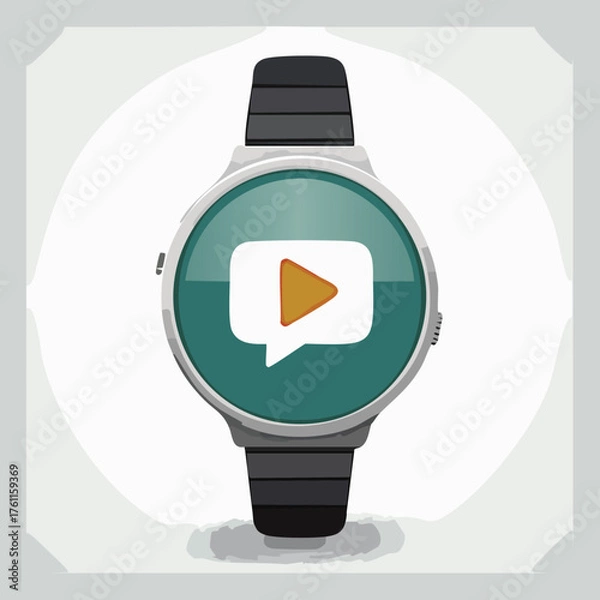 Fototapeta Modern Smartwatch with Message Icon Displayed on Screen