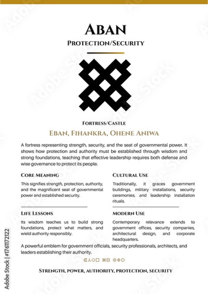 Fototapeta Adinkra Symbol Aban: Strength and Security
