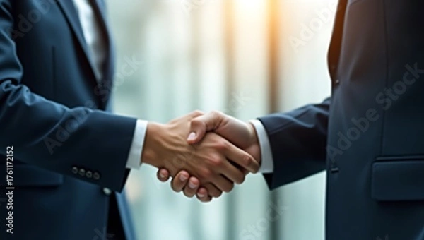 Fototapeta Businessmen Shaking Hands in Formal Suits