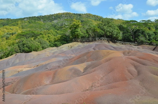 Fototapeta Terre des 7 couleurs, dans la région de Chamarel, île Maurice
