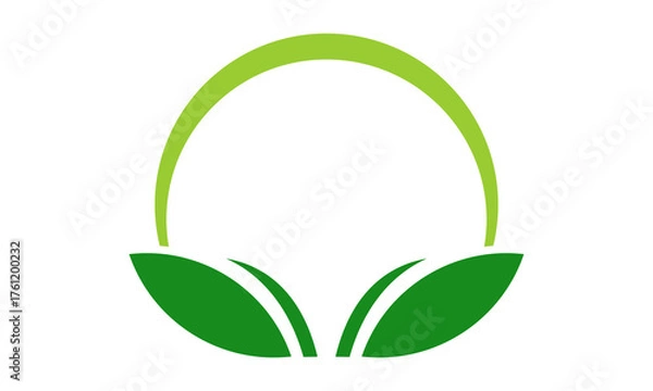 Obraz modern abstract green leaf and arch logo design