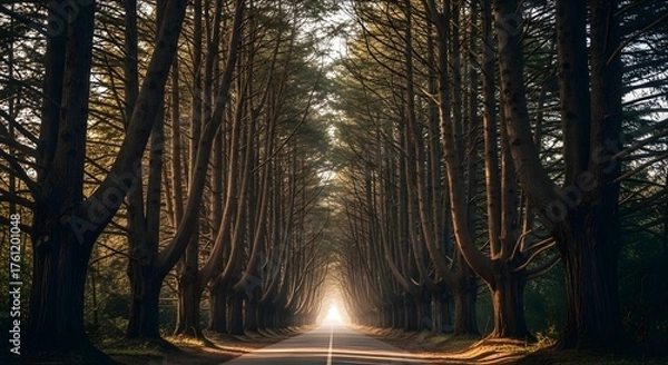 Fototapeta sun rays in the forest