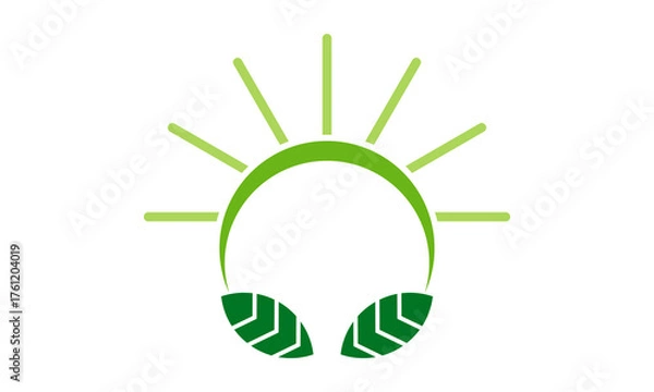 Obraz abstract green leaf with arch logo