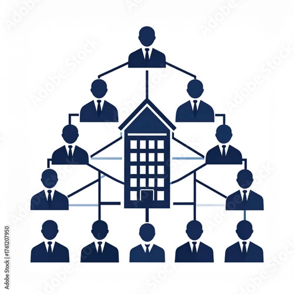 Fototapeta Business icon vector art of organizational chart showing hierarchy and business structure