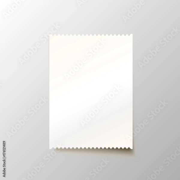 Fototapeta Paper blank cheque on the white background. Vector illustration